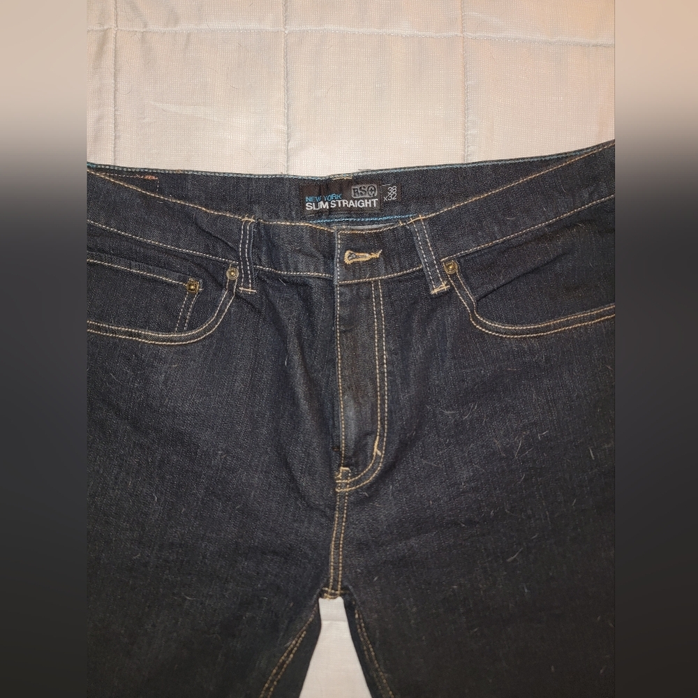 Dark Wash Denim Jeans-RSQ Slim Straight - Picture 2 of 3